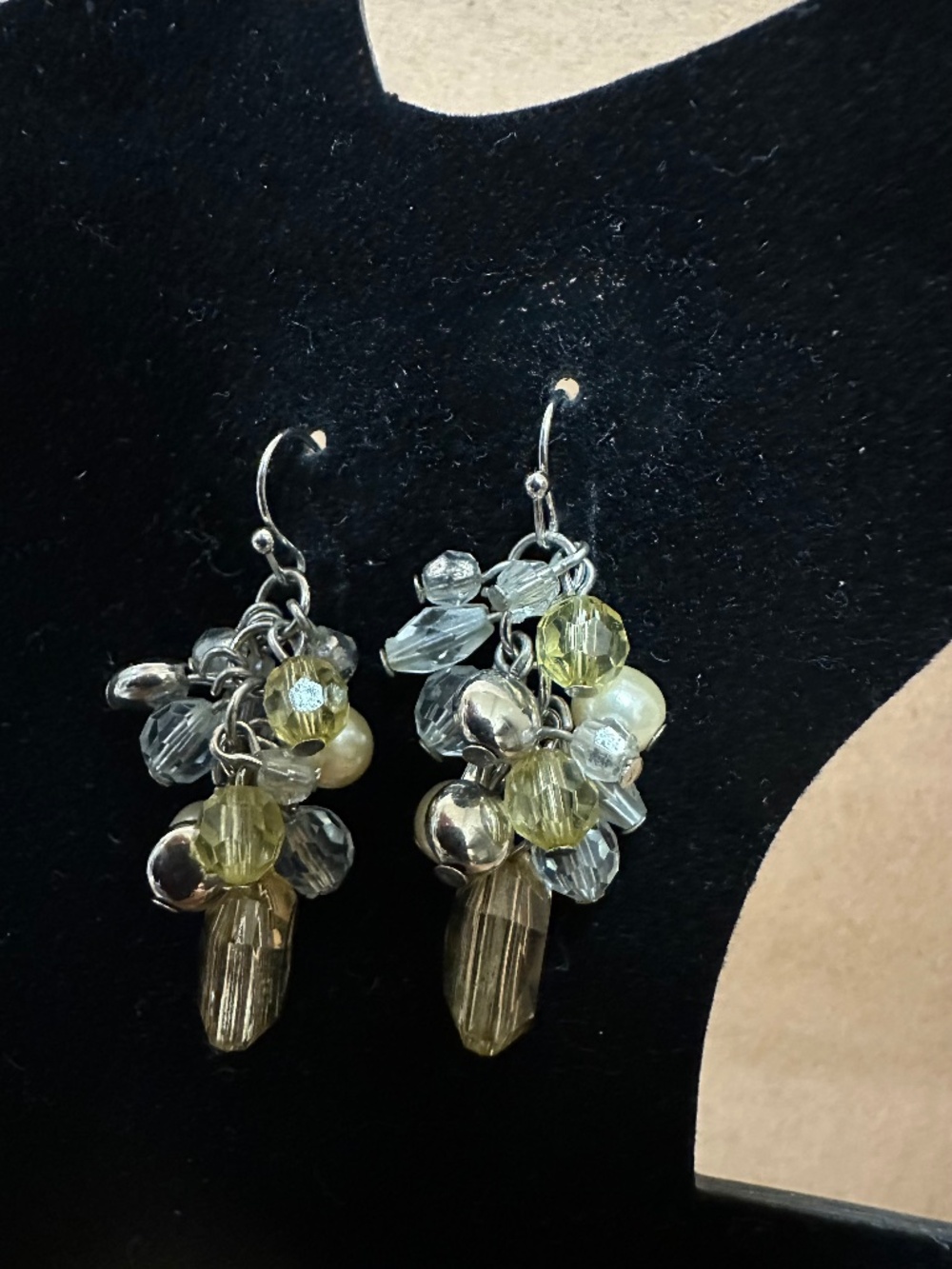 Earth-tone Beaded Dangle Drop Earrings